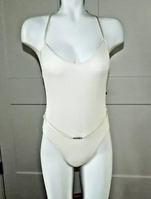 NWT RARE 90’s Iconic Moschino Mare Hollywood Ivory Aeffe 1 Pc Swimsuit S (42) • $200