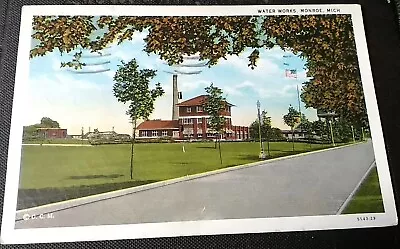 Monroe MI  Michigan The Water Works Postcard  • $2