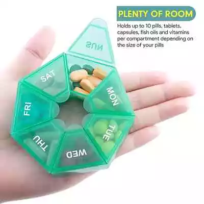 1 Weekly Pill Box Daily Organiser Medicine Tablet Storage Dispenser 7 Day • £2.94