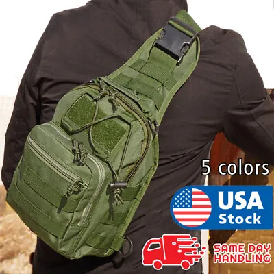 Outdoor Shoulder Chest Bag Men Military Tactical Backpack Travel Camping Hiking • $12.98