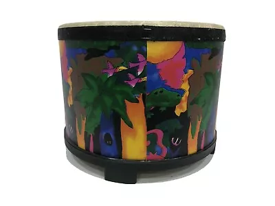 Remo Kids Percussion Rain Forest Colorful Drum Floor Tom 7” Tall 9 1/2”Across • $38.80