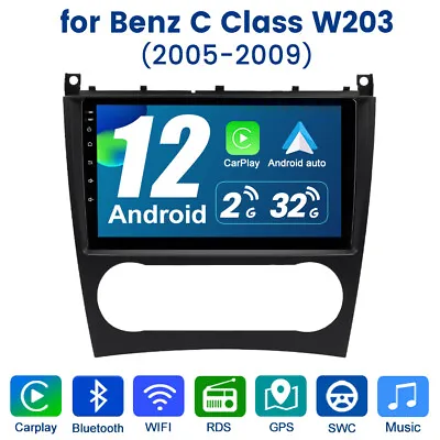 DAB+ For Mercedes Benz W203 W209 GPS 9  Android 12 Radio Car Stereo Navi CarPlay • $164.99