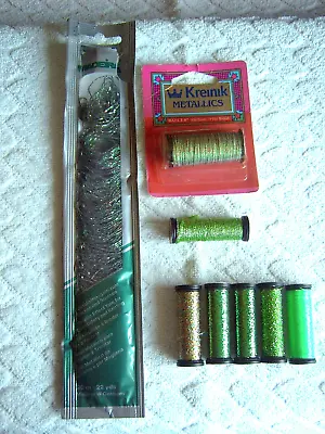 Green Metallic Threads For Embroidery & Other Crats • £10