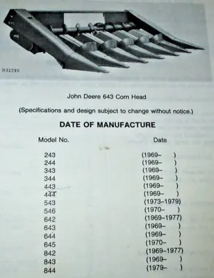 John Deere 40 Series Corn Head Parts Catalog Manual Book 10/80 PC-1223 ORIGINAL! • $11.99