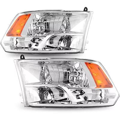 For 2009-2018 Dodge Ram 1500 2500 3500 Quad Chrome LH+RH Headlights/lamps 09-18 • $80.99