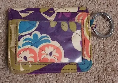 Vera Bradley Plum Crazy ID Case Card Holder Mini Wallet Spring 2013 Retired  • $10