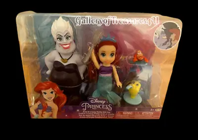 Disney Princess Petite Ariel Ursula & Friends Gift Set The Little Mermaid Doll 4 • $68.35