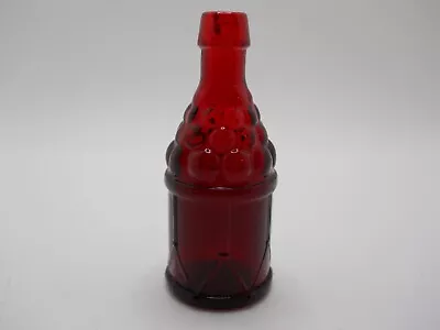 Vintage Wheaton Miniature Ruby Red Glass Drum Base & Cannon Balls Flask Bottle • $12