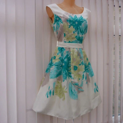 £19.90 • Buy Jessica Howard Occasion Cream Green Floral Fit&flare Dress UK 12-14