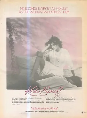 Framed Picture/advert 14x11 Karla Bonoff : Wild Heart Of The Young • $36.04