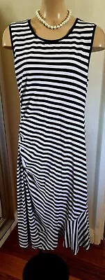 Country Road XL Navy & White Striped Sleeveless Dress • $15