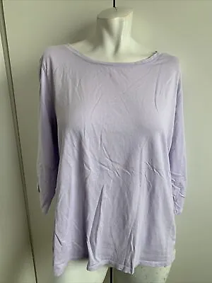 Women’s XL Eddie Bauer Adventurer Lilac 3/4 Sleeve Slit Sleeve T-shirt • $9.99