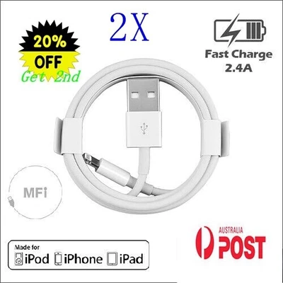 $10.99 • Buy 2X GENUINE MFI Certified Lightning Cable For IPhone 5 6 S 7 8 X 11 12 13 14  PRO