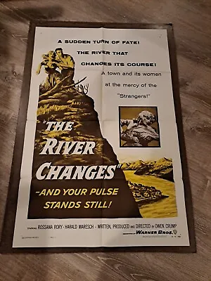 THE RIVER CHANGES Original Movie Poster 1956 Rossana Rory Harald Maresch 27x41 • $12