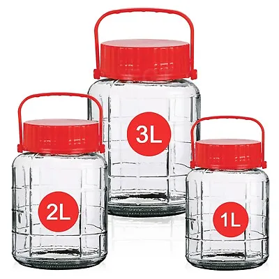 £7.99 • Buy Large Clear Glass Jar Food Preserve Seal-able Airtight Container Storage Lid New