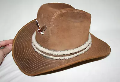 Vintage Stetson Cowboy Hat Classic Western Tall Dollar Bill Crown Sherpa Band • $60