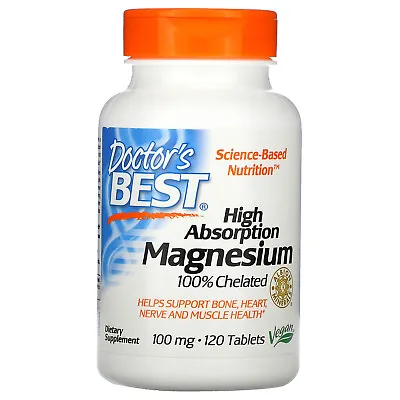 Doctor's Best High Absorption Magnesium 100% Chelated With Albion Minerals 100 • $14.64