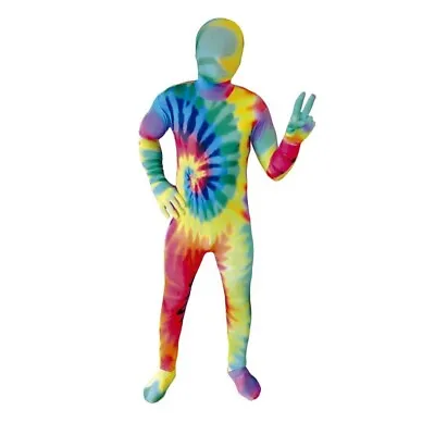 Child Tie Dye Hippie Morphsuits Costume Medium 12+ Multicolor • $13.99