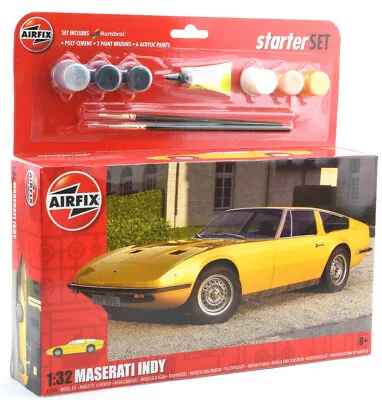 Airfix Maserati Indy Starter Set W/ Glue Paints & Brushes 1:32 Model Kit A55309 • $14.99