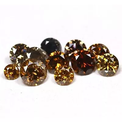 Brilliant Round Shape 0.25Ct 100% Certified Natural Brown Loose Diamond Lot • £0.01