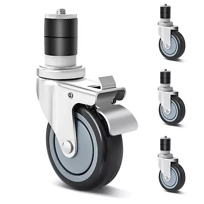 Set Of 4 Swivel Caster 4  Kitchen Prep Table Wheel For 1-1/2  ID Tubing W/ Brake • $44.99