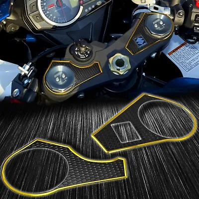 Handle Yoke Cover Triple-Tree Protector Pad 09-23 GSXR-1000 Black+Chromed Gold • $19.88