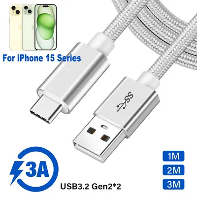 60W USB A To USB C Cable Type C Data Fast Charge Charger Cord IPhone 15 Pro Max • $8.98