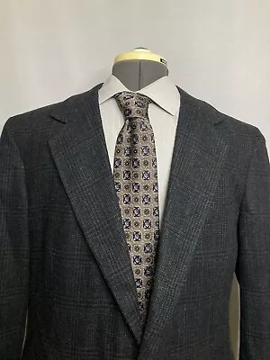 Mens Tweed Sport Coat Blazer Suit Jacket 42R Gray 2 Button Wool Warren Sewell* • $39.94