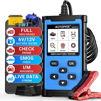 AUTOPHIX BAS300 PLUS Battery Analyzer 12V 6V Car Battery Load Tester CCA100~2000 • $50.99