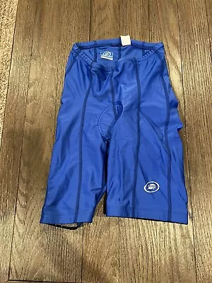 Mens Vintage Performance Blue Cycling Padded Shorts Large • $19.60