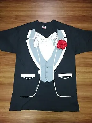 Vintage Tuxedo T Shirt - 80’s Single Stitch - Size Large Deadstock • $19.99