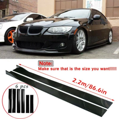 $45.95 • Buy Glossy Black 86.6'' Side Skirt Extension Rocker Panel For BMW E90 E92 E93 06-21