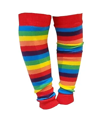 Baby Rainbow Stripes Leg Warmers Party Fancy Costume Dressing Up Boys Girls Kids • £4.49
