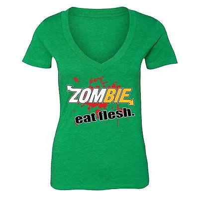Zombie Eat Flesh T-shirt Funny Custom Parody Comedy Fresh Blood Halloween Tshirt • £17.85
