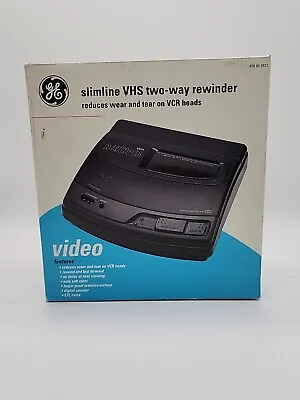 Vintage GE Slimline VHS Two-Way Video Cassette Tape Rewinder NEW - Open Box • $79.99