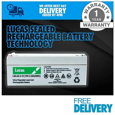 FIRE RETARDANT 12v 2.1Ah (LUCAS 2.3Ah) Alarm Panel Battery ACCENTA MINI And 8 • £14.95