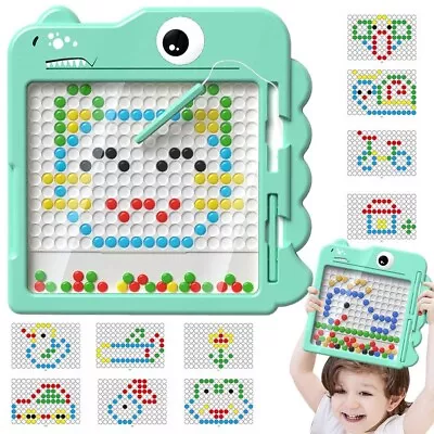 Magnetic Drawing Board Pen And Beads Montessori Educational Preschool Travel Toy • £14.59