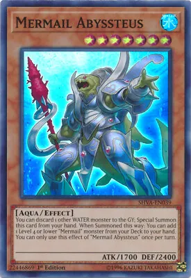 Yugioh! Mermail Abyssteus - SHVA-EN039 - Super Rare - 1st Edition Near Mint Eng • $0.99