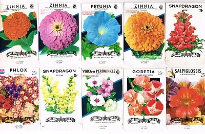 10 Diff Vintage Seed Packet Lot Nos 1950s Flowers Garden Texas General Store #3a • $8.95