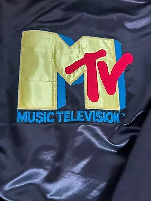 Vintage 1980s MTV Music Video Television Satin Bomber Jacket Medium • $130