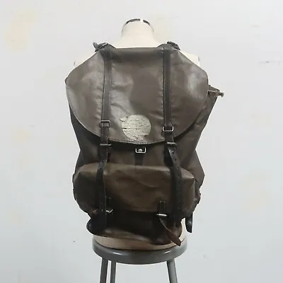 Vintage Military Leather Rucksack Backpack 60s Water Resistant • $119.99