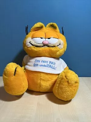 Vintage 80s 10” I’m Not Fat I’m Under Tall Garfield Plush Toy • £14.99