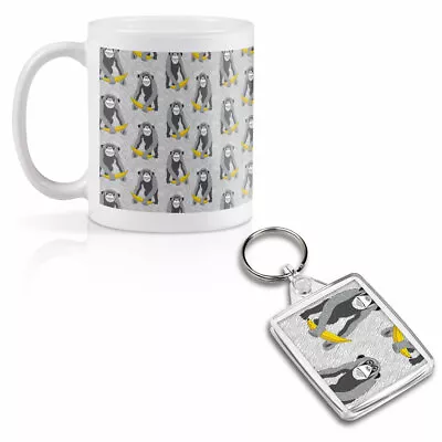 Mug & Square Keyring Set - Cheeky Monkey Kids Banana  #13207 • £9.99