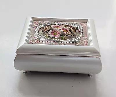 Treasured Sentiments Butterfly Floral Jewelry Box Music Tune: Beautiful Dreamer • $27.99