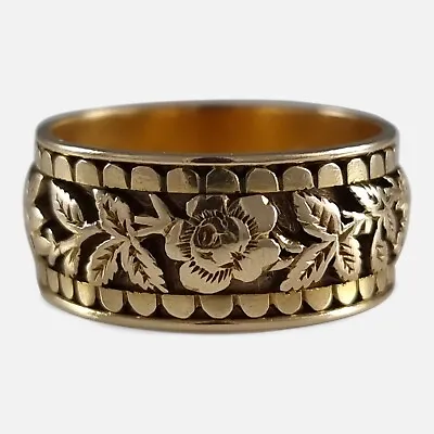 Victorian 18ct Gold Engraved Memorial Ring - 1893 • $1514.81