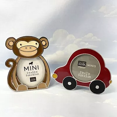 Limited Studio Decor Michaels Smiling Monkey And Red Car Mini Picture Frames • $9.99