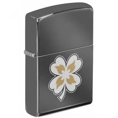 ZIPPO Four Leaf Clover Lasser Black Ice Lighter 96429 • $39.95