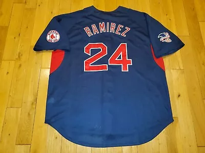 Vintage Nike Manny Ramirez BOSTON RED SOX Men MLB Batting Practice Team JERSEY L • $106.24