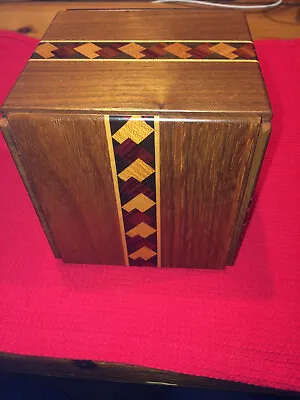 324 STEPS Karakuri Gimmick Japanese Puzzle Box Cube Wooden Puzzle Yosegi • £1249