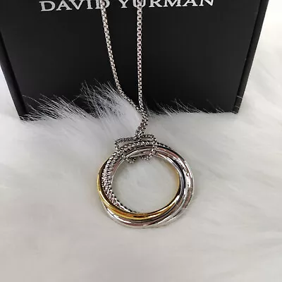 $70.99 • Buy Classic David Yurman Three-ring Gold And Sterling Silver Necklace